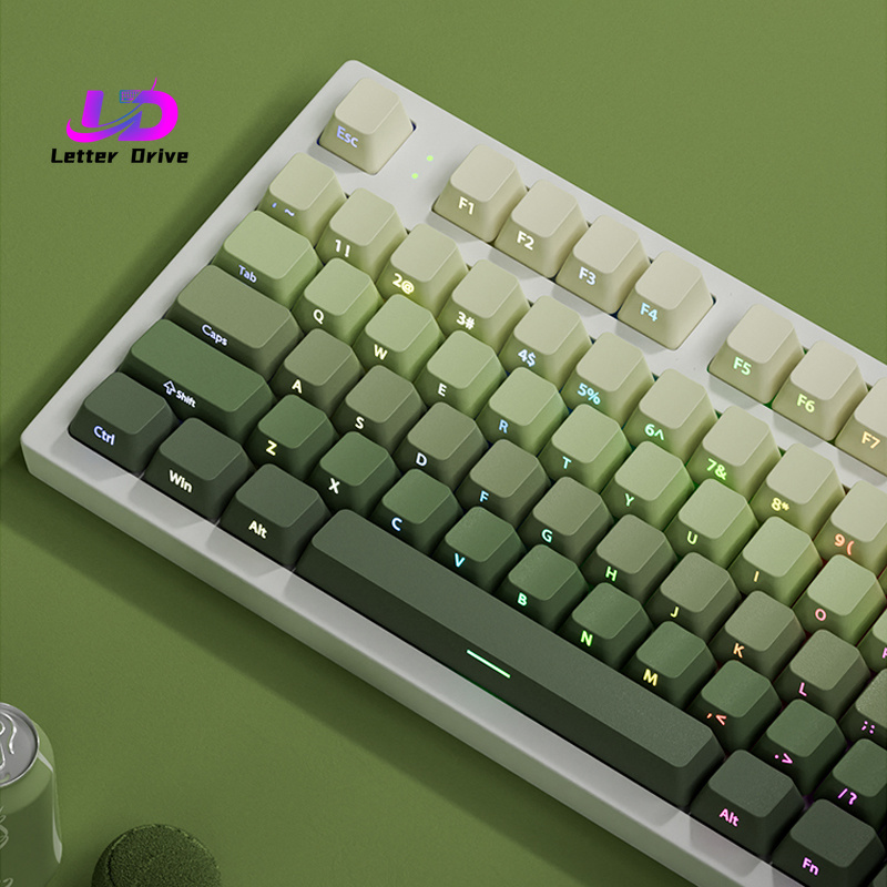 Gaming Accessories Aesthetic - 135키 체리 프로파일 그린 그레이프 키캡