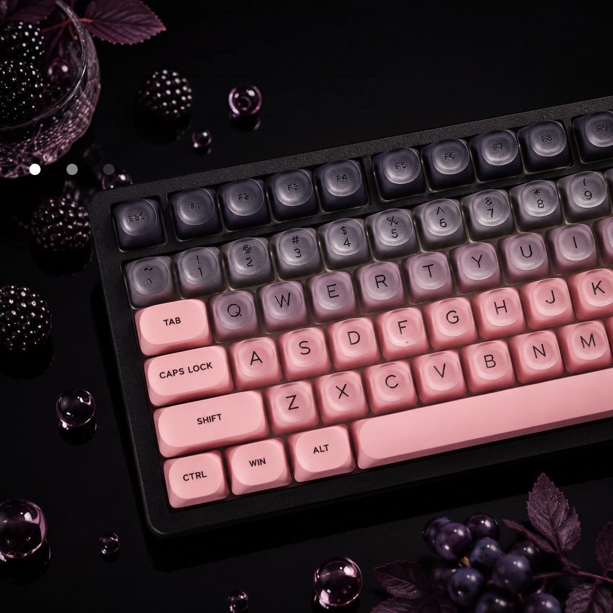 블랙 핑크 그라데이션 크리스탈 키캡 세트, 맞춤형 DI - Gaming Accessories Aesthetic 리뷰 및 가격