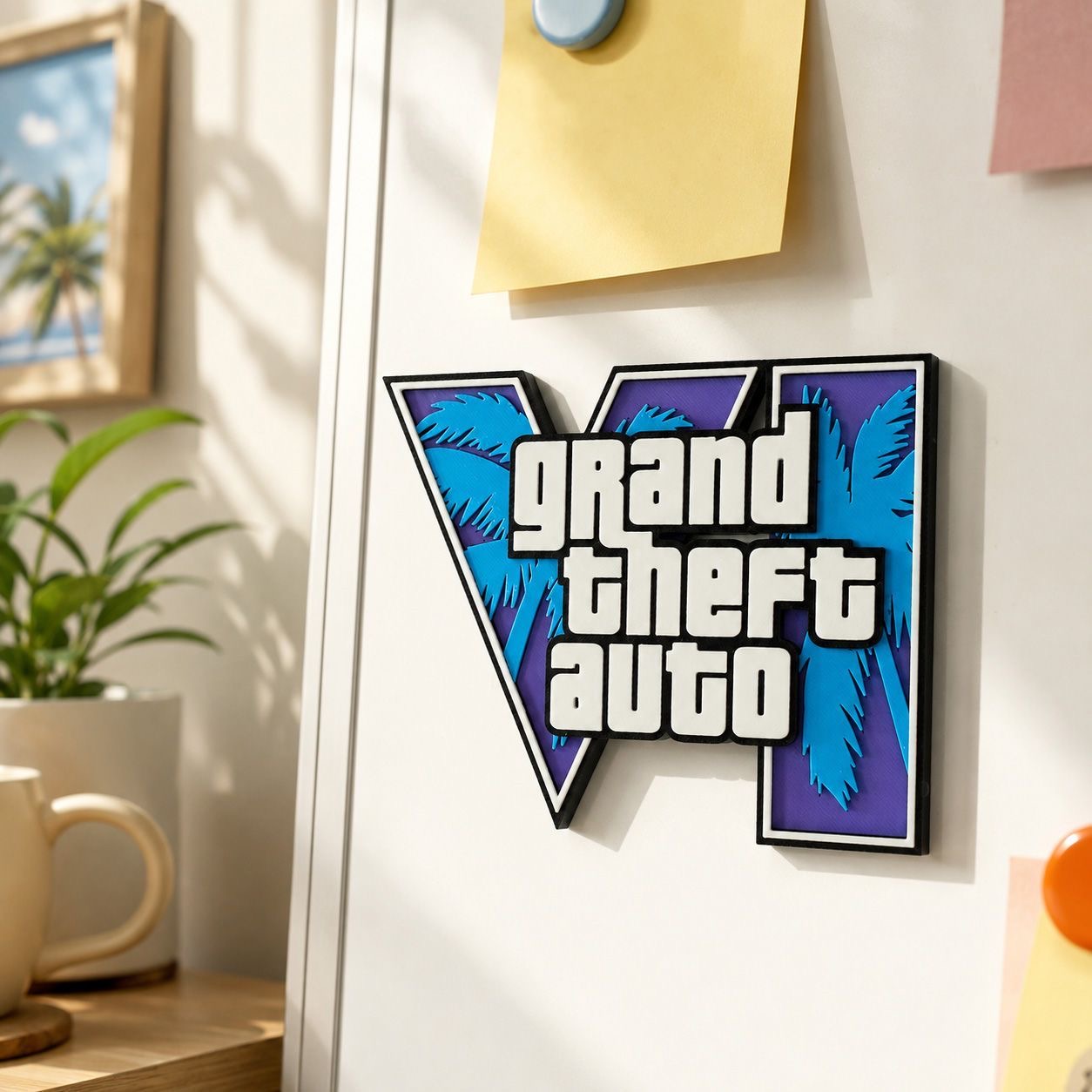 GTA6 3D 프린팅 로고 자석 스티커 냉장고 자석 G - Gaming Accessories For Room 리뷰 및 가격